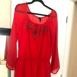 Jess Simpson Red Mini Long Sleeve Dress